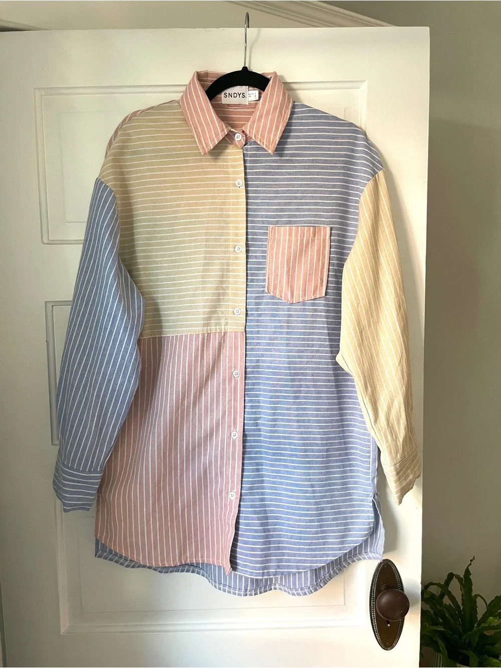 Striped Color Block Button Down - Picture 4 of 7